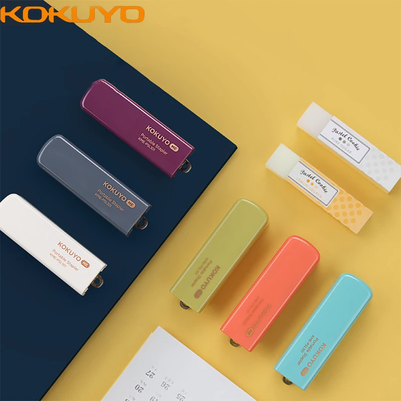 

1Pcs Japan KOKUYO ME Series Stapler Portable Kawaii Mini Compact Student Binding Test Paper Storage Binding Tool