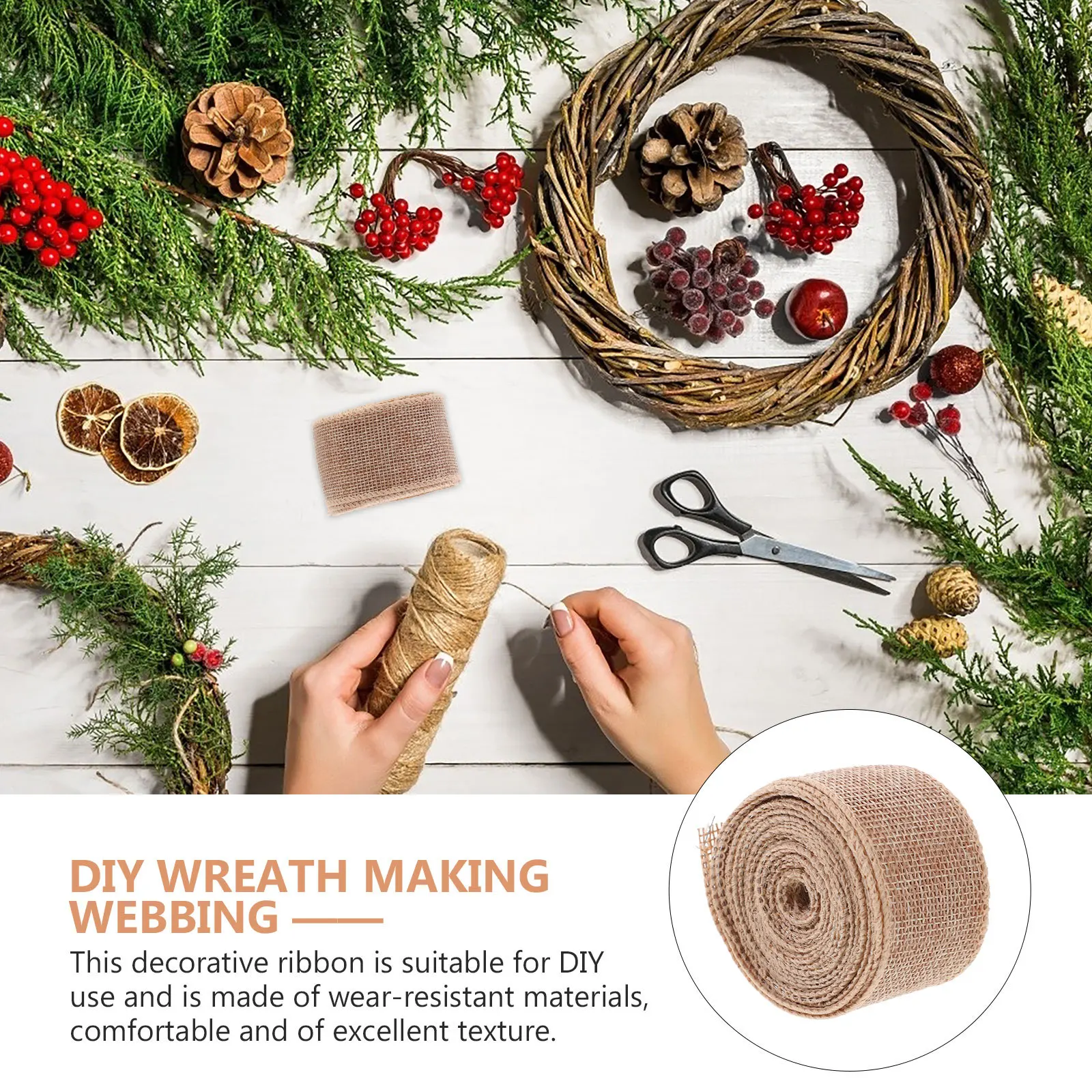 

1 Roll Jute Twine Ribbon Decorative For Gift Wrapping Christmas Crafts Diy Party Favors Wedding Decoration Bow Making Ribbons