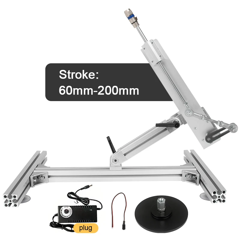 Actionneur linéaire télescopique réglable, course de 60mm-200mm, avec support, connecteur 3XLR, puissance à ventouse 130 tr/min/230 tr/min 110V-240V