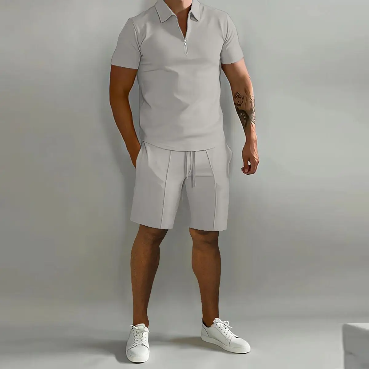 Lockeres, lässiges Sommer-Set mit Irt und Orts für Herren, bequeme, atmungsaktive Sportbekleidung, gewöhnliches Sle Ort Sve-Outfit