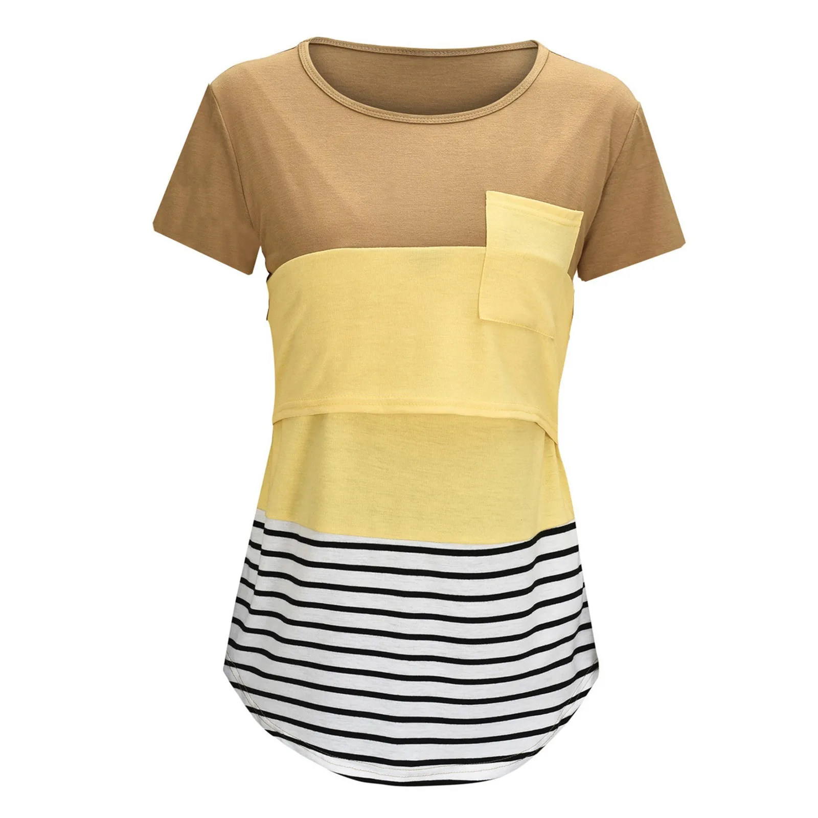 Neue Mutterschaft Kleidung Casual Tops Stillen Für Stillen T Shirt Gestreiften Druck Frauen Mutterschaft Kurzarm Mutterschaft Bluse – Detail 10