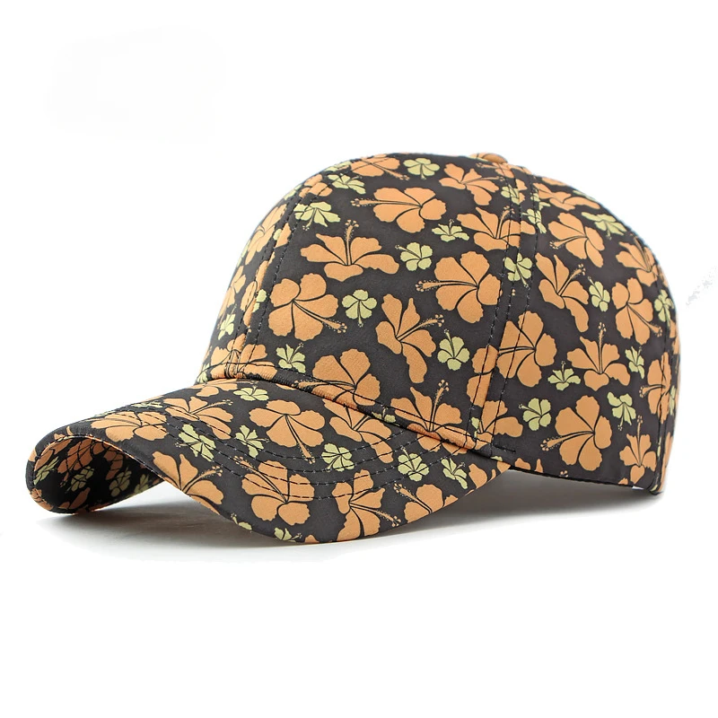 Ethnic Wind Hat Spring/Summer Fashion Flower Baseball Hat Outdoor Sun Protection and Sunshade Hard Top  Hat