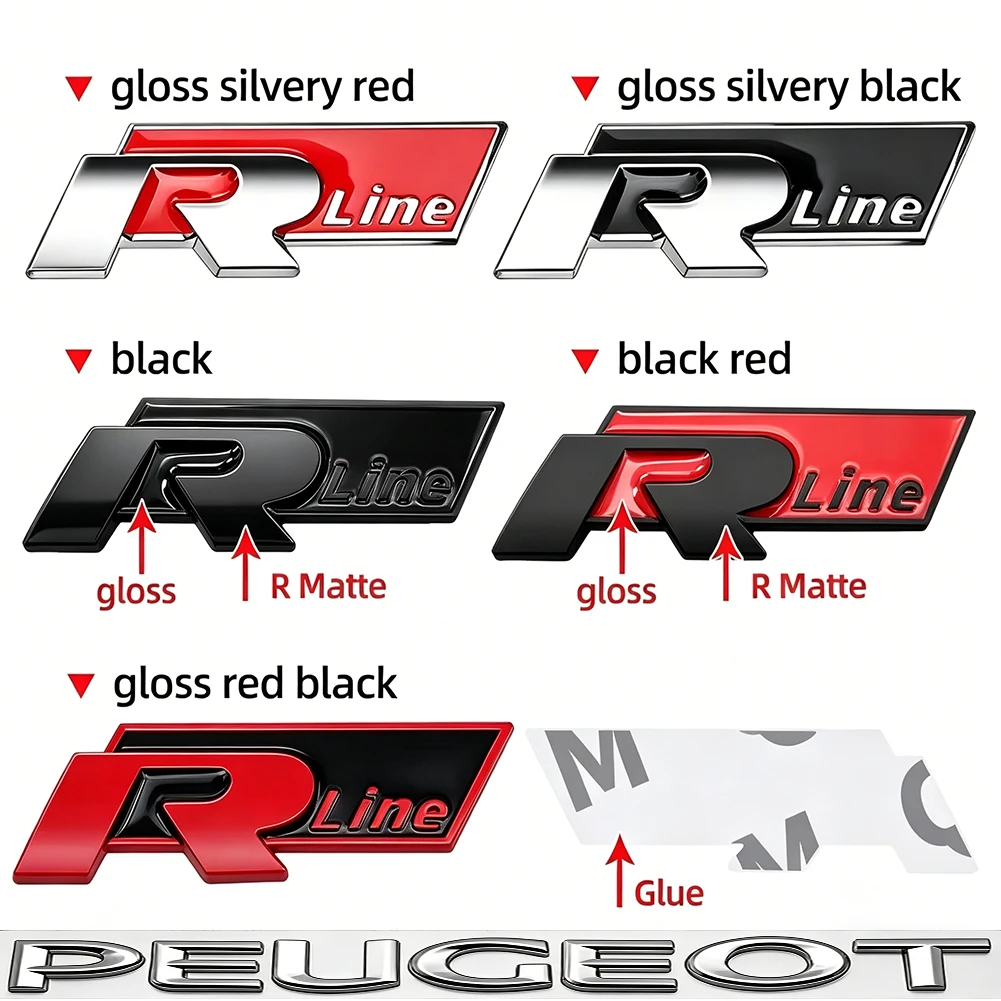 3D Metall R-Logo Aufkleber Auto Heckklappen-Emblem Aufkleber für VW Golf 5 6 7 MK7 MK6 Polo Jetta Scirocco Beetle Passat Tiguan – Detail 3