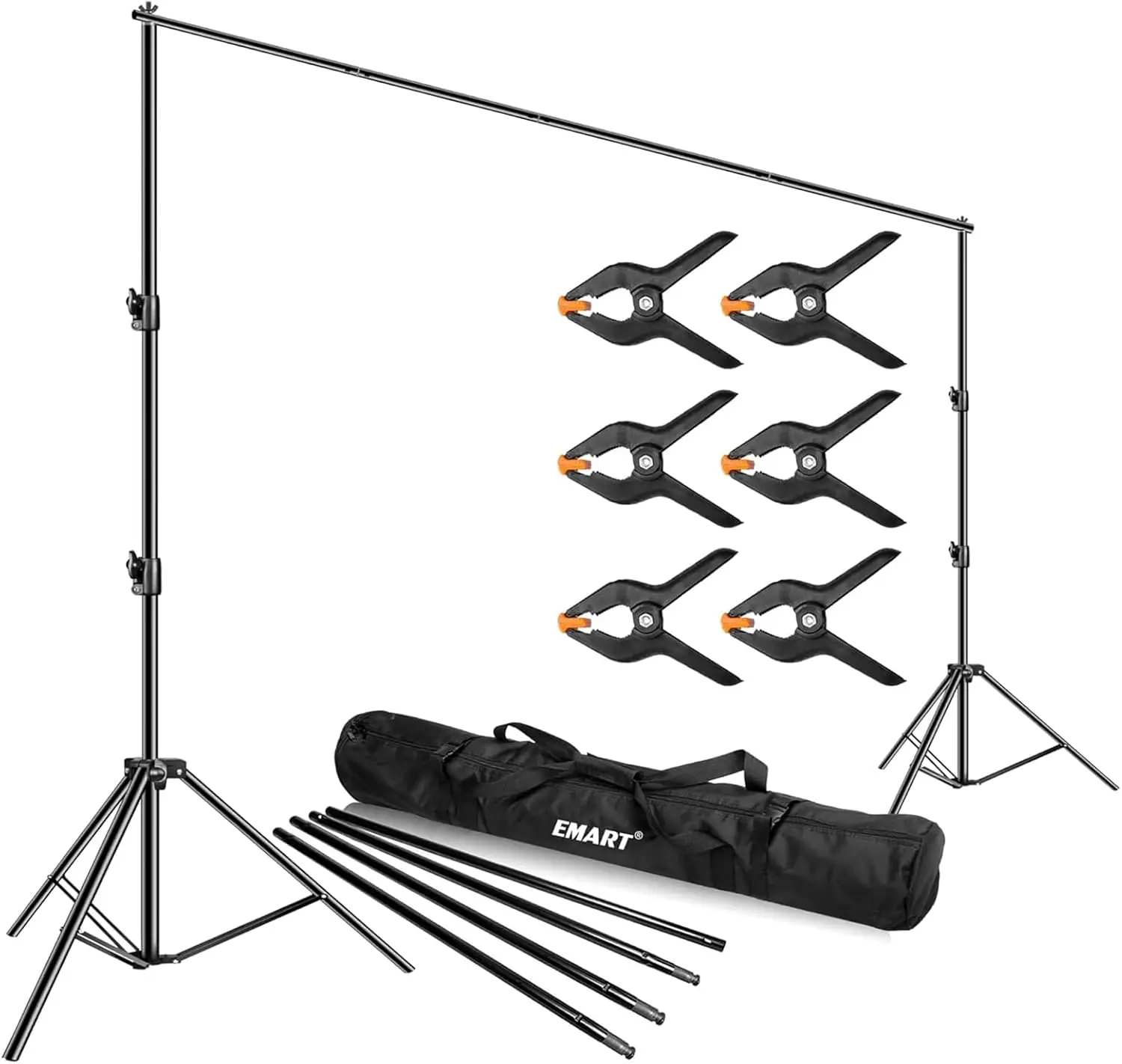 Photo Video Studio Backdrop Stand, 10(H) x 12(W) ft Heavy Duty Adjustable Photography Muslin Background Support System Kit