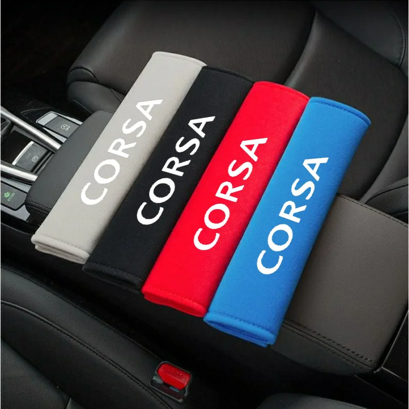 2pcs Car Seat Belt Cover Shoulder Pads Auto Interior Decoration Accessories Case For Opel CORSA C D B E F Car Accessories