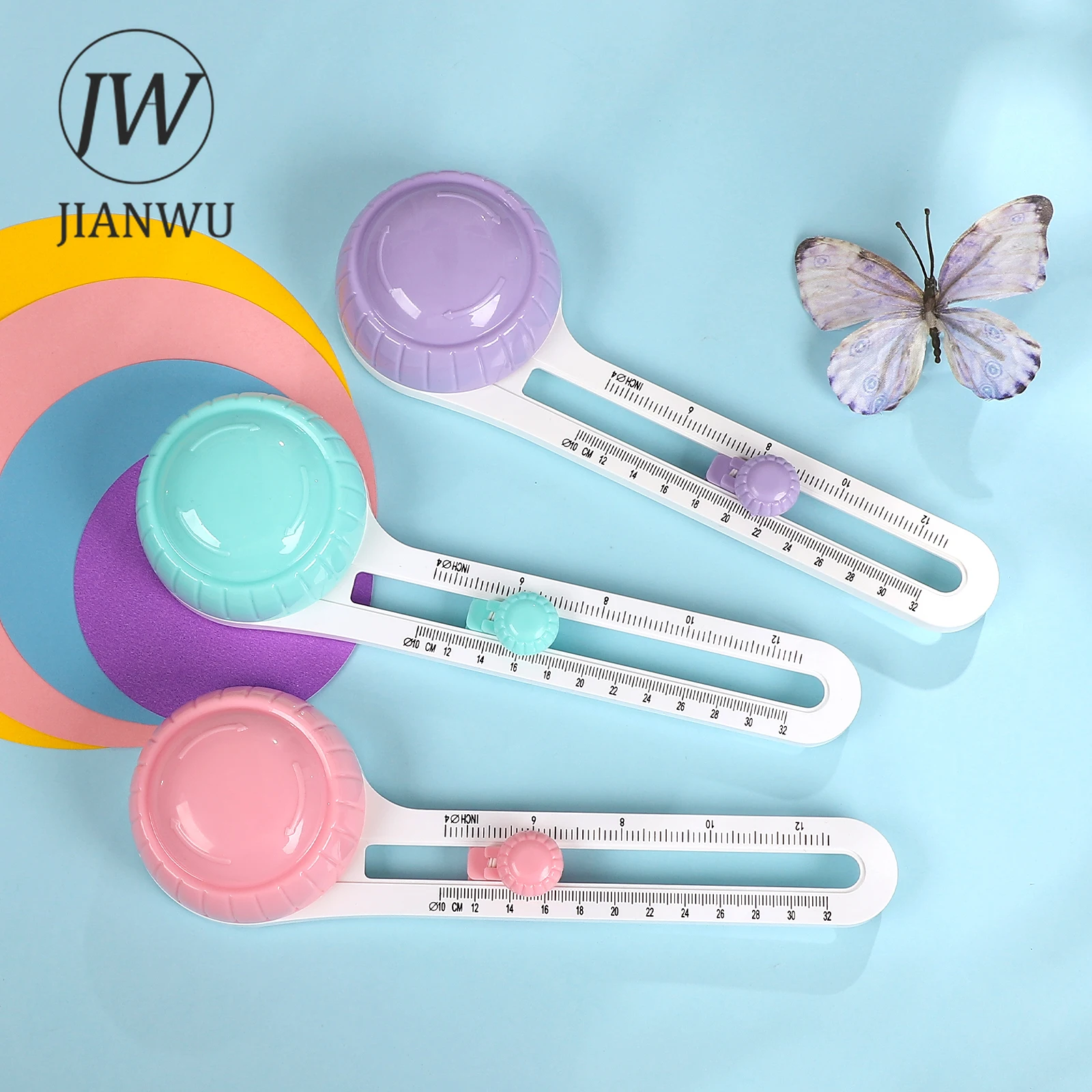 JIANWU 다기능 마카롱 컬러 360 °   저널 재료 회전식 원형 종이 절단기 창의적인 학생 용품 문구류