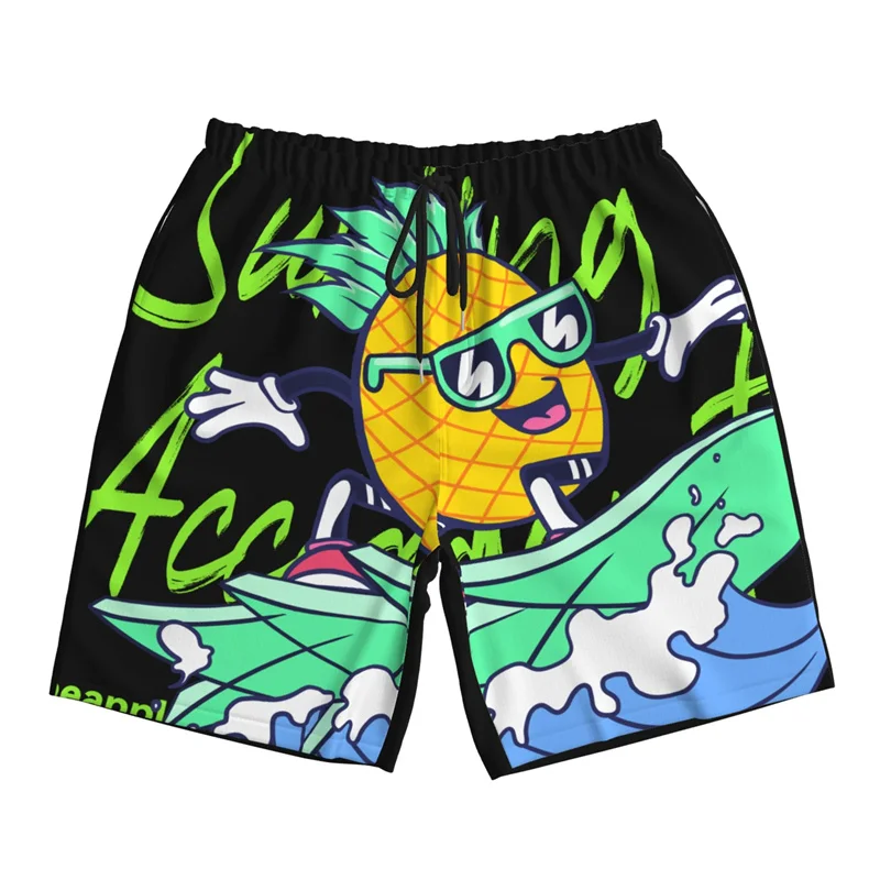 

Summer Sea Beach Vacation Style 3D Print Beach Short Coconut Tree Wave Pattern Fashion Board Shorts Quick Dry Drawstring Viral
