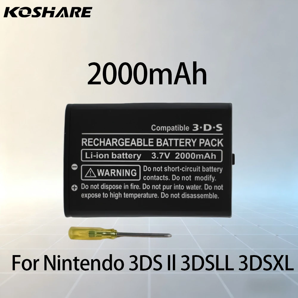 

KOSHARE 2000mAh Rechargeable Li-ion Battery For SPR-003 For Nintendo 3DS ll 3DSLL 3DSXL with tool packet