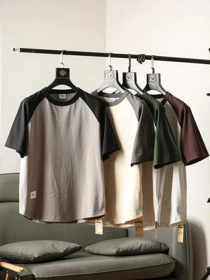 

Мужская футболка из чистого хлопка в американском ретро-стиле, свободного кроя, с коротким рукавом, в японском стиле, для повседневной носки