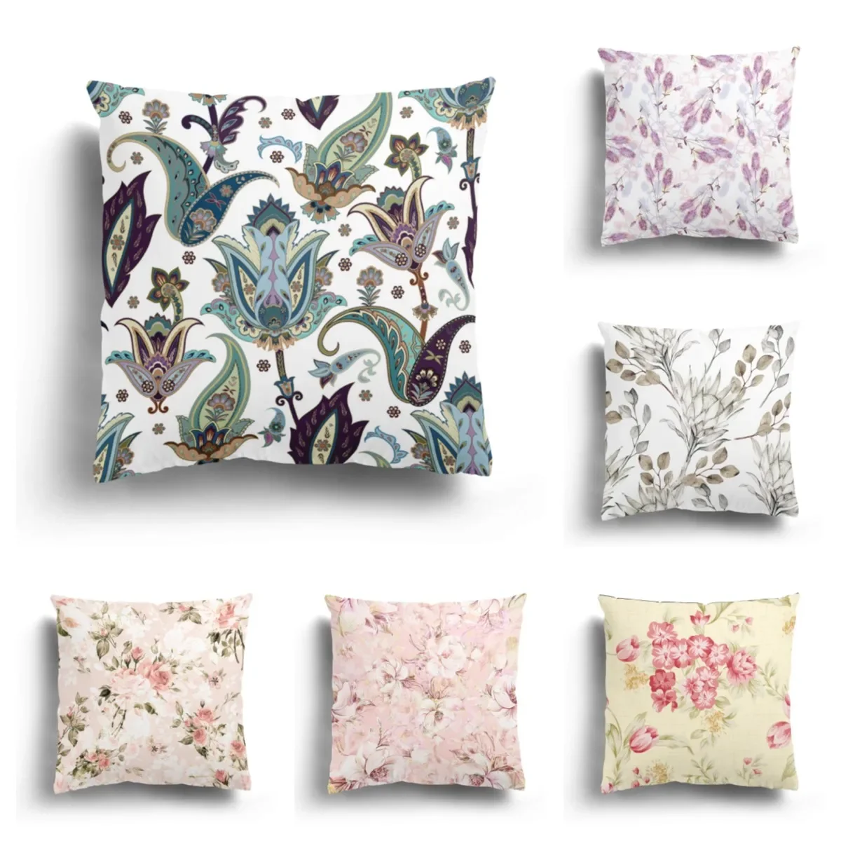 

Small Flower Series Pillows, Living Room Sofa Cushions, Pillowcases, Square Pillows Patterns