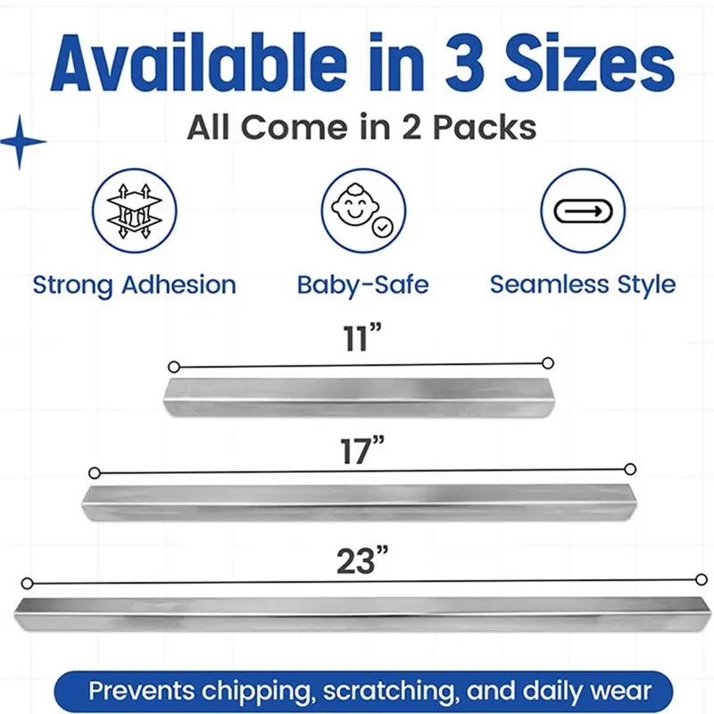 غطاء درج EYFL-حماية من الفولاذ المقاوم للصدأ لحواف الخزانة وتجنب الضرر يناسب الأبواب والأدراج بسمك 3/4 بوصة أو أرق 11 I