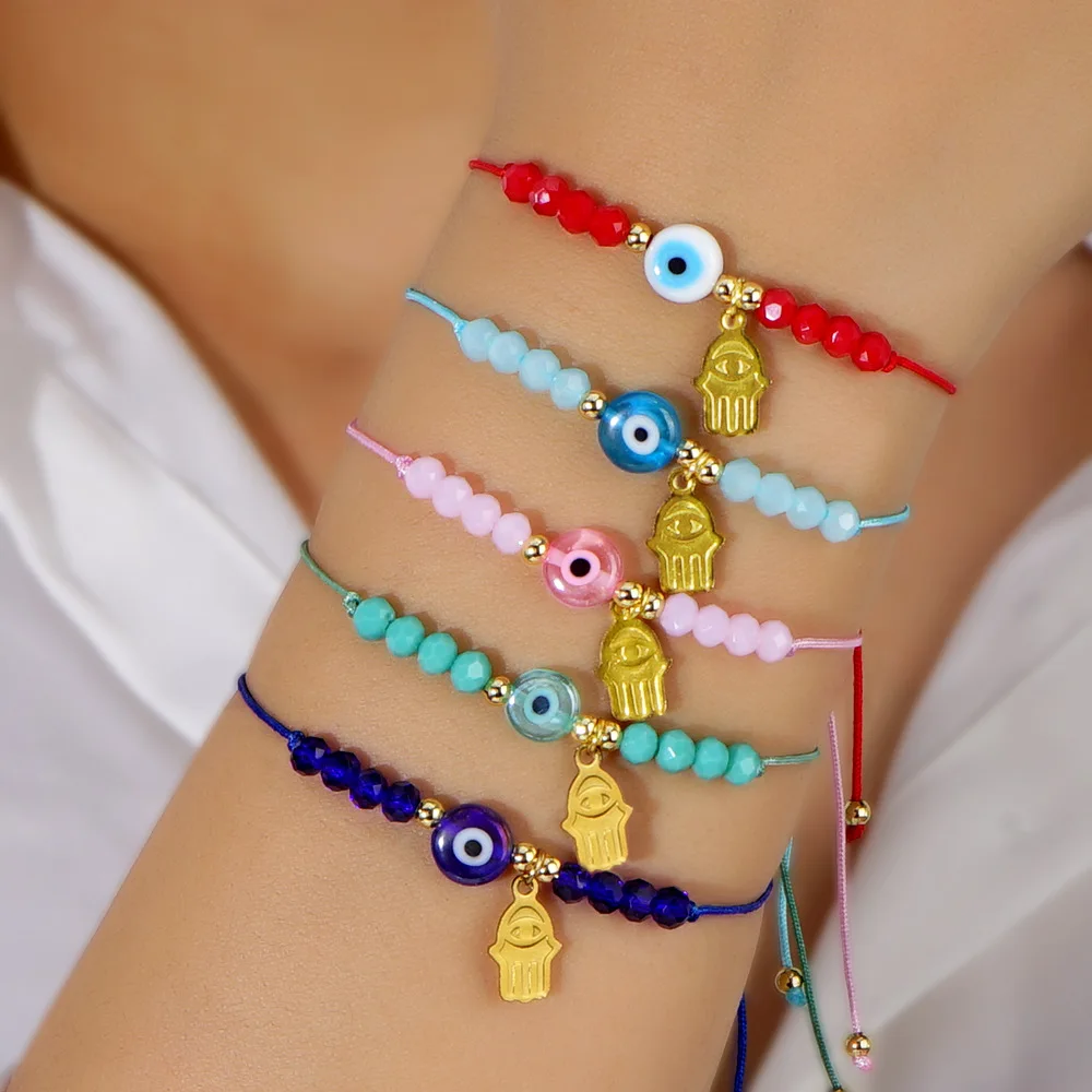 

10 Pieces Classic hamsa Women Jewelry Bracelet Summer Color Women Bracelet Rainbow Color Jewelry Gift
