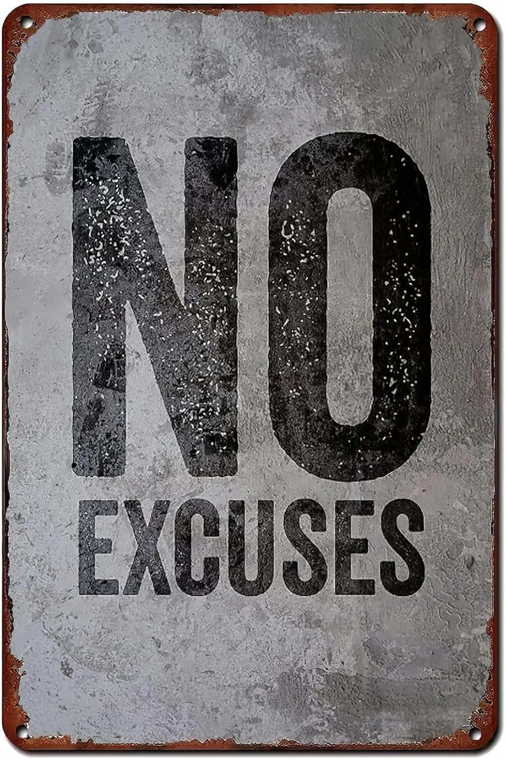 1p,No Excuses Fitness Poster Vintage Metal Sign,Fitness Motivation Art Vintage Wall Decor Tin Signs for Home Cafes Office Store