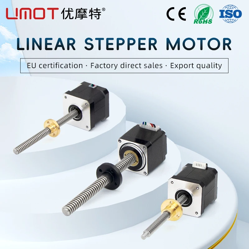 

UMOT Micro 35mm Nema14 Linear Stepper Motor NEMA 14 Stepper Motor with Lead Screw 150-460mm Tr8 Thrust 45-140N Lead 1/2/4/8/12mm