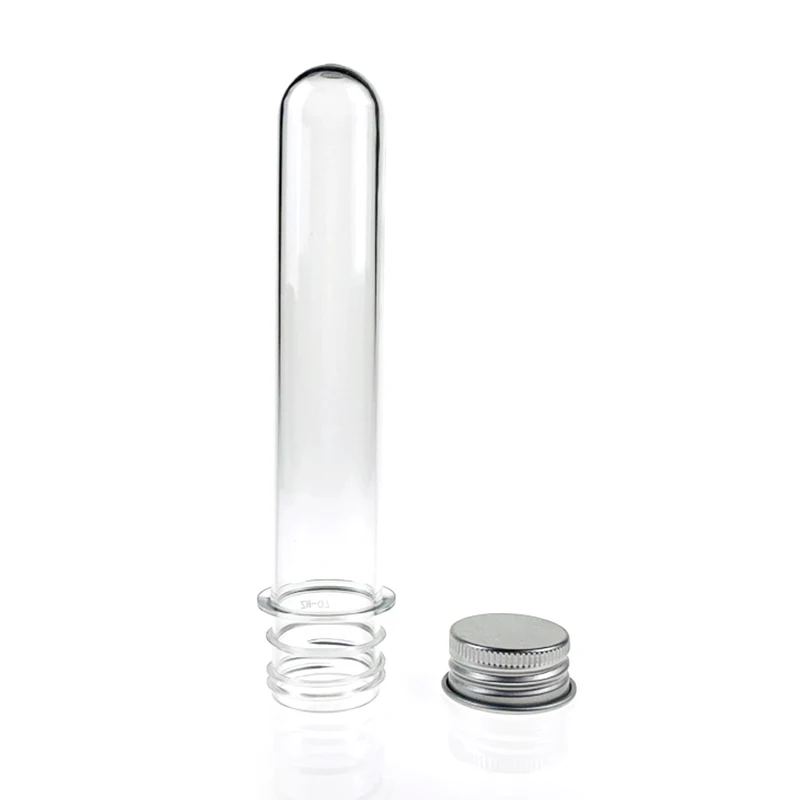 10pcs lab 40ml PET Test Tube Bottle Screw Caps Transparent Cylindrical Plastic Refillable Bottle For Mask Candy Storage