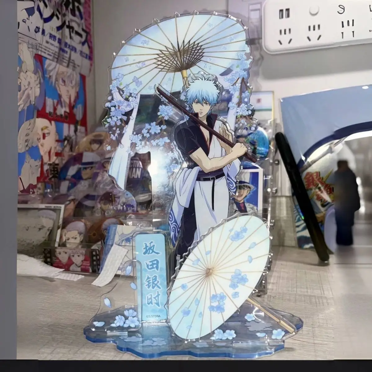 Саката Гинтоки, масляная бумага, зонтик, акриловая подставка, Gintama, коллекция товаров аниме, милая фигурка, украшение для стола, украшение, подарок