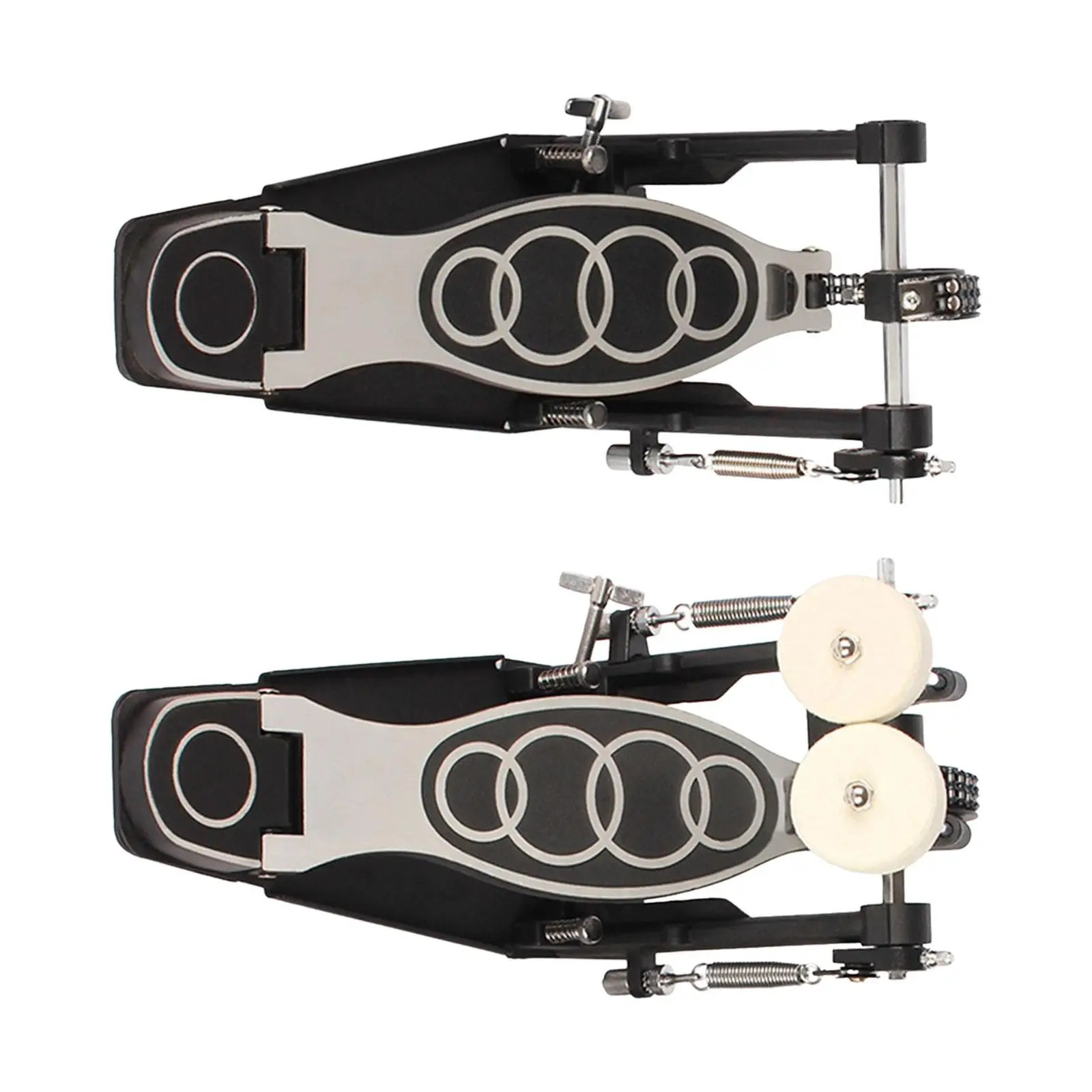Dual Chain Double Kick Drum Pedal Metal Non Slip Foot Percussion Accessory for Electronic Drum Kit