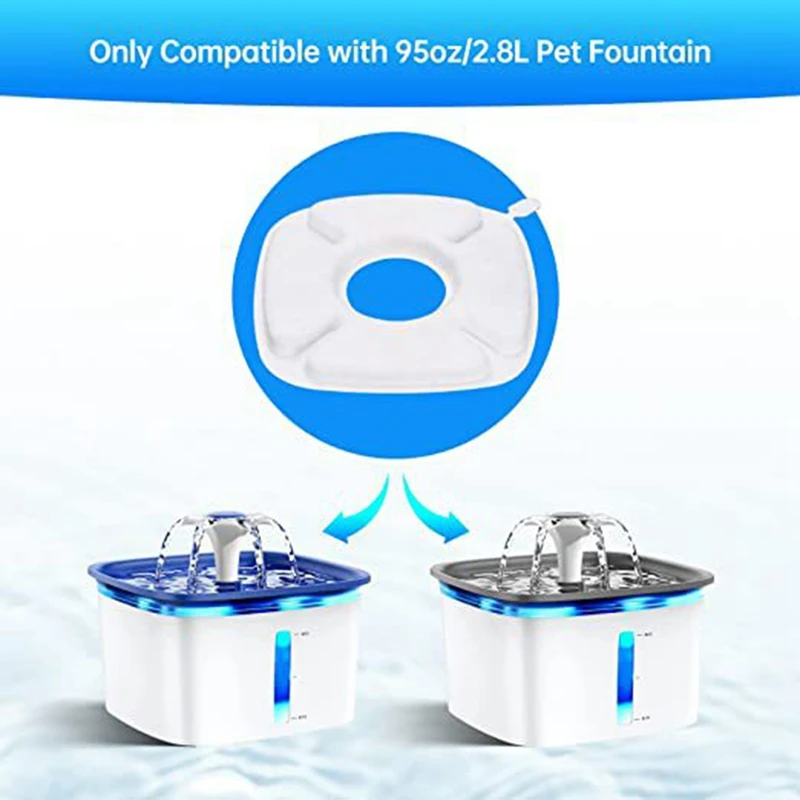 20-pakowy filtry zamienne i 20-pakowy zamiennik filtry do wody dla zwierząt domowych, potrójny System filtracji fontanna dla kota trwała