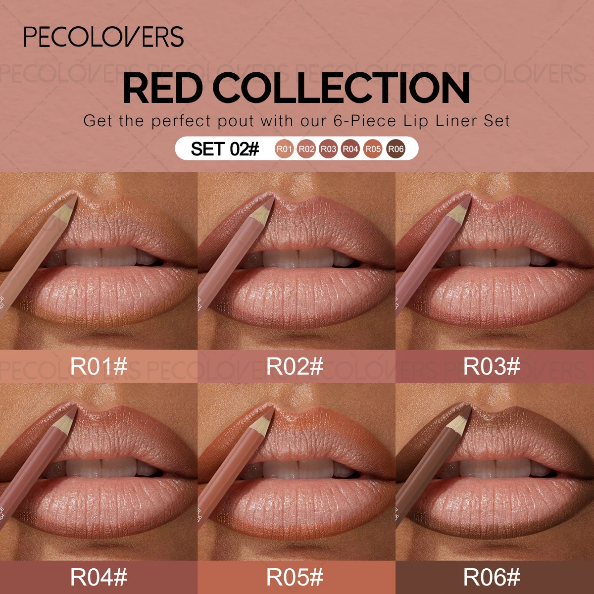 1pc delineador labial fosco de veludo suave-formato labial 3d, empilhável e misturável, copos antiaderentes para todos os tipos de pele, presente de natal