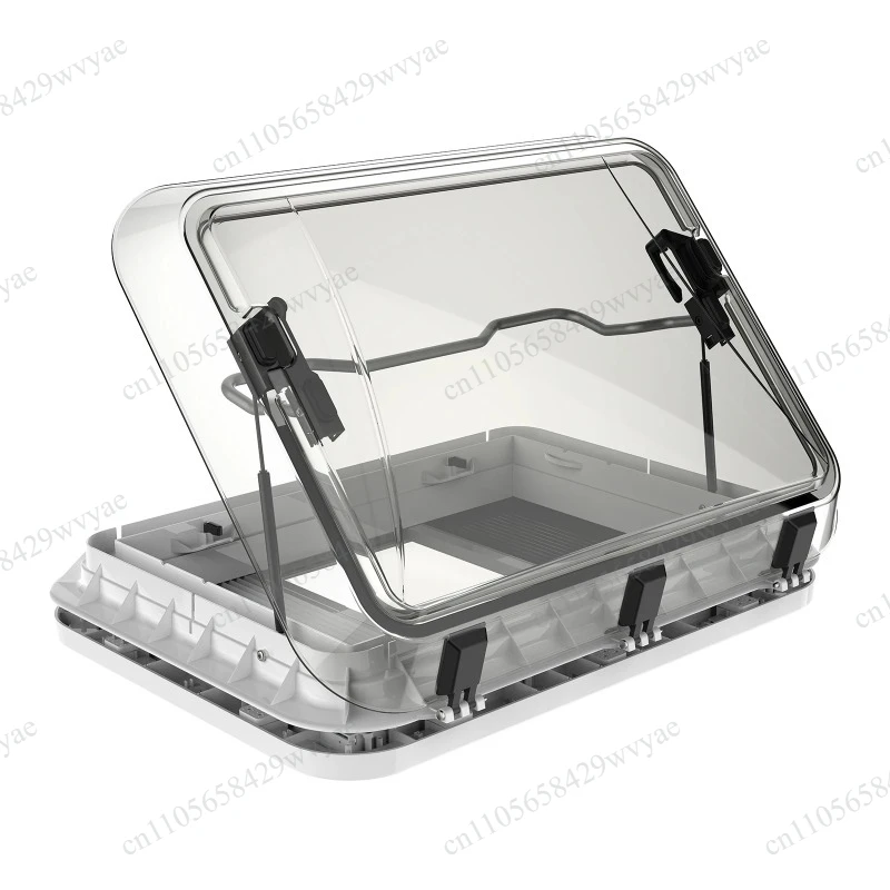 700x500mm RV Roof Skylight ASA Double‑Glazed Light Gray for Camper