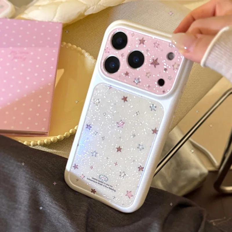 Glitter Rainbow Candy Pattern Soft TPU Shockproof Anti-drop Anti-fingerprint Phone Case for iPhone 17 16 15 14 Pro Max