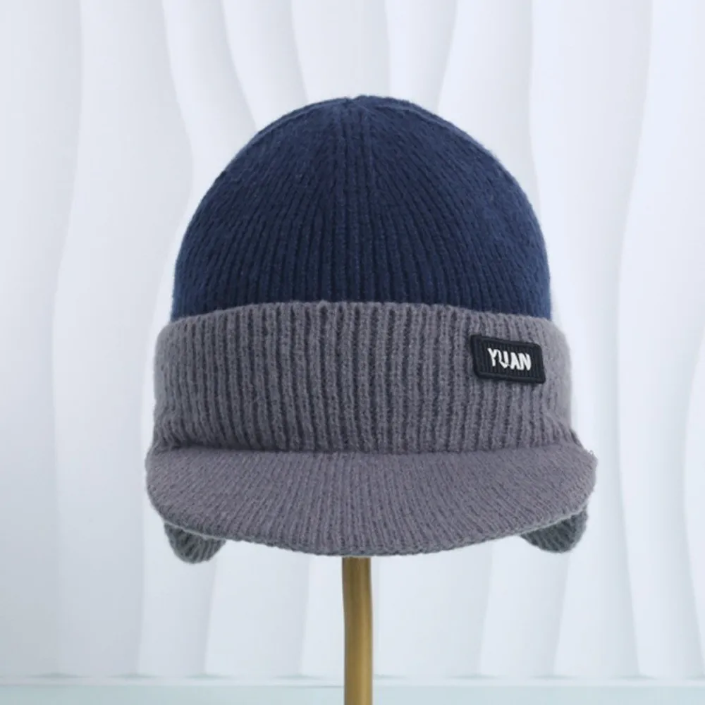 قبعة بيسبول متماسكة متعددة الاستخدامات لحماية الأذن، قبعة سميكة مزدوجة النغمة، قبعة متماسكة حرارية تحافظ على الدفء، قبعة للأب للأنشطة الخارجية