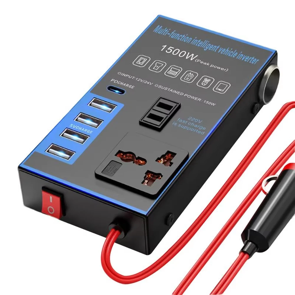 DC To AC Converter USB Charging Socket 380W Power Supply Compact Size Fast Charging Capability Lightweight Design