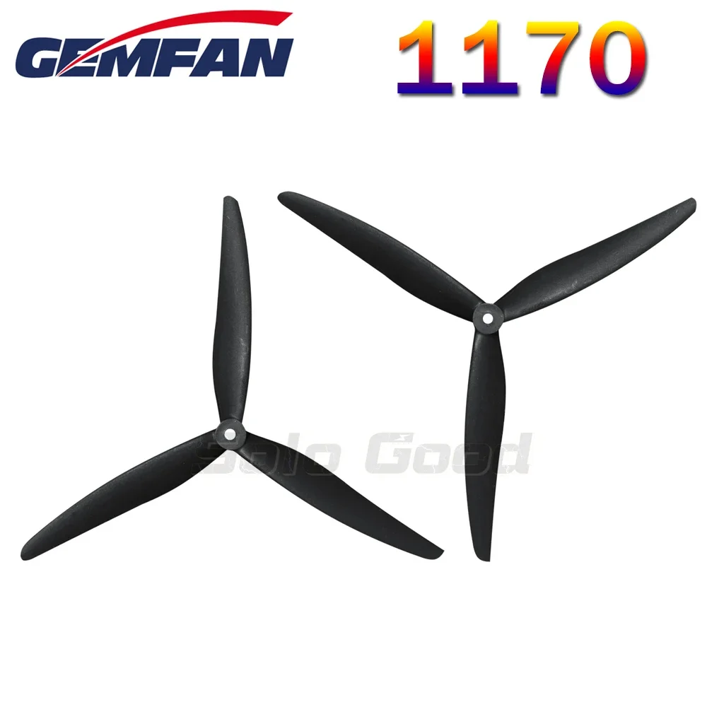 

2 пары GEMFAN 1170 1170-3, 3 лопасти, 11 дюймов, лопасть траверсного пропеллера, стекловолокно, нейлон, высокая нагрузка, детали дрона высокого напряжения