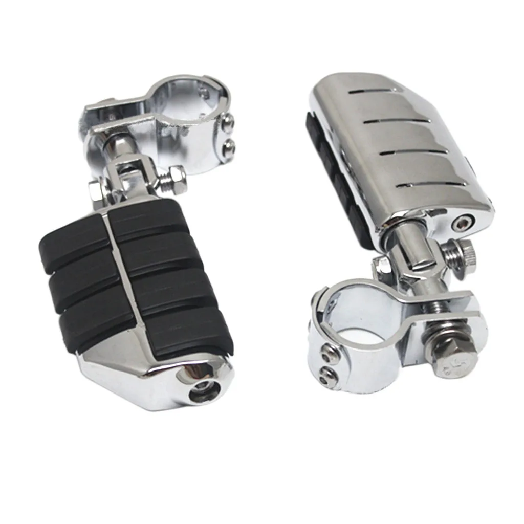 SLGJMP Motorcycle Pedals Adjustable Road Foot Pedals 1 1/4inch 32Mm Engine Guard Mounting Clamps for