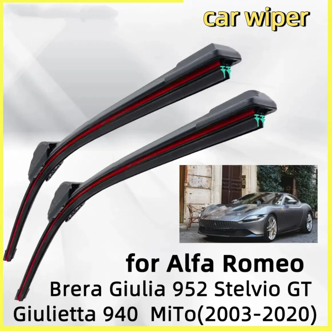 

Double Rubber Car Wiper for Alfa Romeo Stelvio MiTo GT Giulia952 Various Front Wiper Blades Brushes CutterAccessories Windscreen