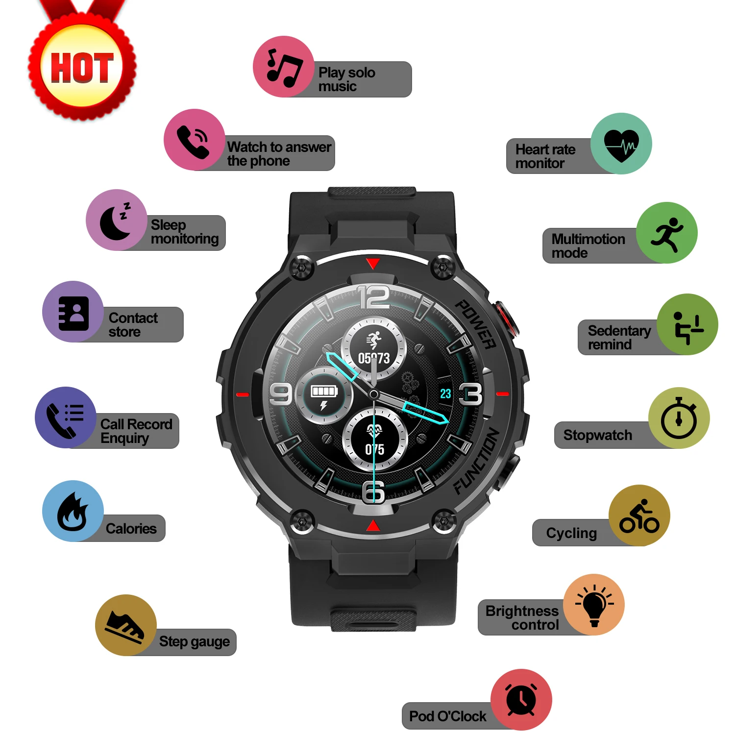 F26 Man Women Smart Watch Couple Watch Sport Fitness Tracker Heart Rate Monitor Wristwatches HD Call Music Play Smartwatch
