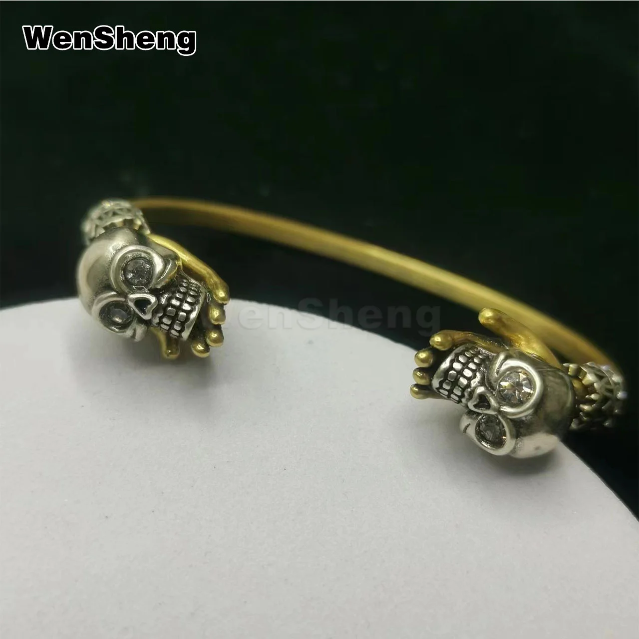 

2022 Fashion Accessories Skull Head Golden Opening Bracelet For Women's Banquet Jwelry Gifts