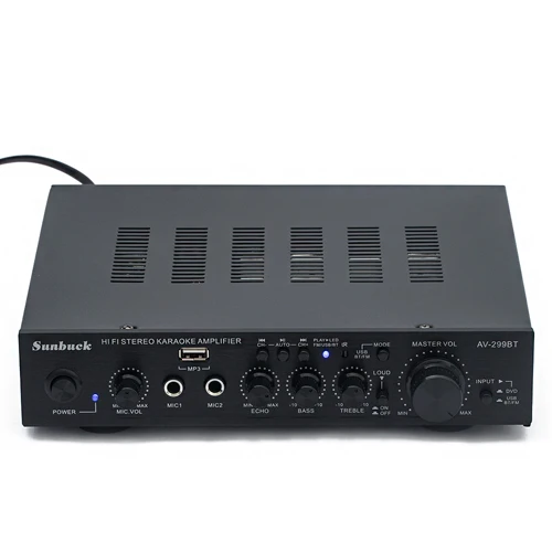 Sunbuck 고출력 블루투스 USB SD FM 리모컨, 노래방 HIFI 사운드 앰프 오디오, 220V 2.1 채널, 200W