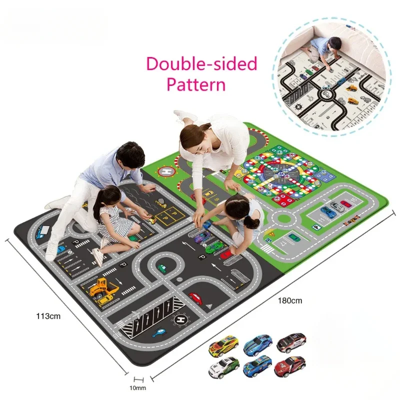 Children\'s Bedroom Game Rug Thickened Baby Play Mat City Traffic Car Map Home Floor Mat Decoration Anti-slip Activity Carpet