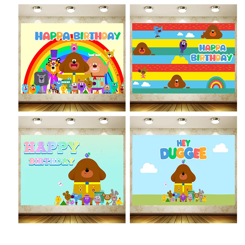 

Duggee Background Kid Birthday Supplies Girl Party Banner Cartoon Decoration Photography backdrop baby shower