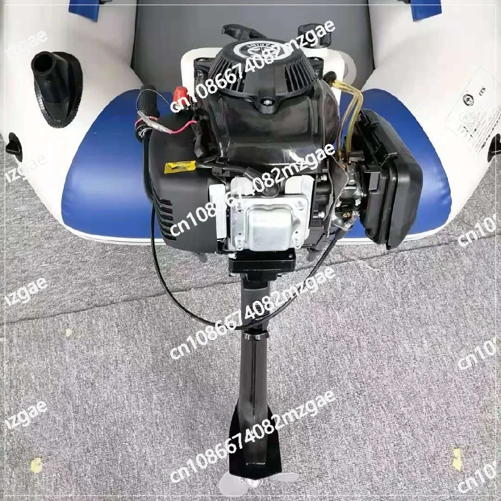 Outboard Gasoline Motor 4 Stroke 4HP Air-cooled Engine with Transom Mount for Inflatable Boat Kayak