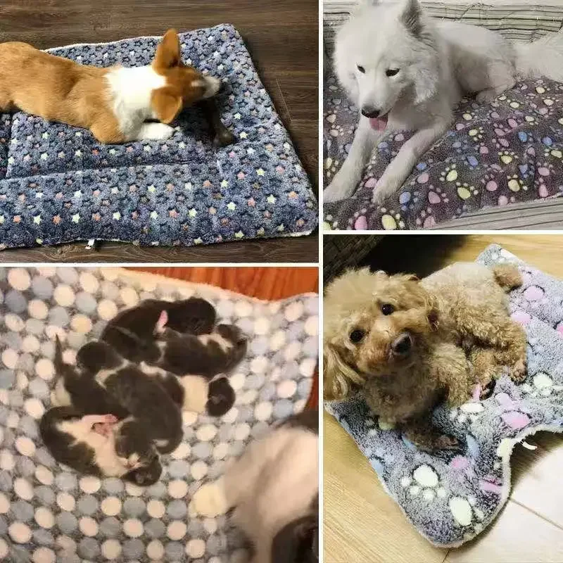 Flannel Pet Mat Dog Bed Cat Bed Thicken Sleeping Mat Dog Blanket Mat For Puppy Kitten Pet Dog Bed for Small Large Dogs Pet Mats