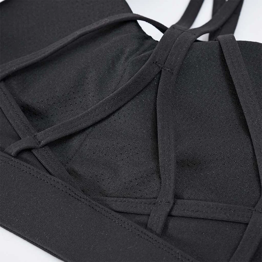 ガールズスポーツトップフィットネスランニングヨガブラ女性用クロスエクササイズランジェリー