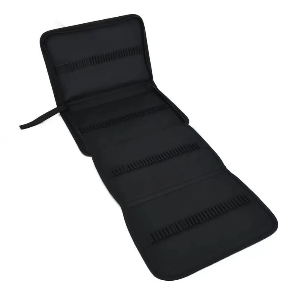 Estuche para lápices plegable con 36/48/72/120 agujeros, estuche para lápices de pintura profesional de gran capacidad, color negro, ahorra espacio