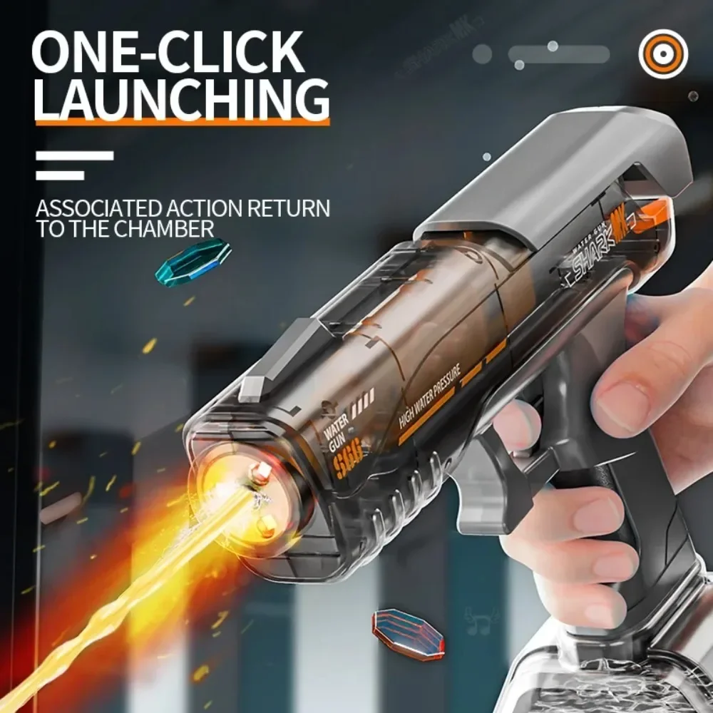 لعبة مسدس المياه الكهربائية الأوتوماتيكية بالكامل للصيف في الهواء الطلق على الشاطئ وحمام السباحة ومسدس الماء لعبة القتال للأطفال هدية الكريسماس #2
