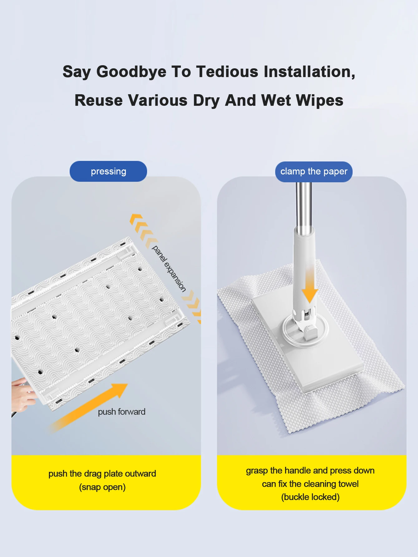 disposable face towel special small mop that can hold cloth desktop, household cleaning, wiping table