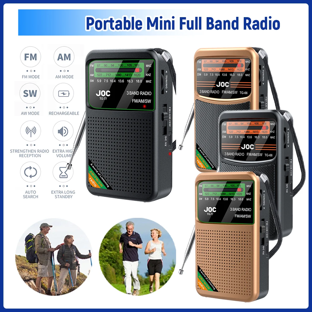 Rádio Mini de Banda Completa FM AM SW Melhor Recepção Rádio Operado a Bateria Rádio com Alto-falante Integrado Rádio Transistor Rádio de Emergência