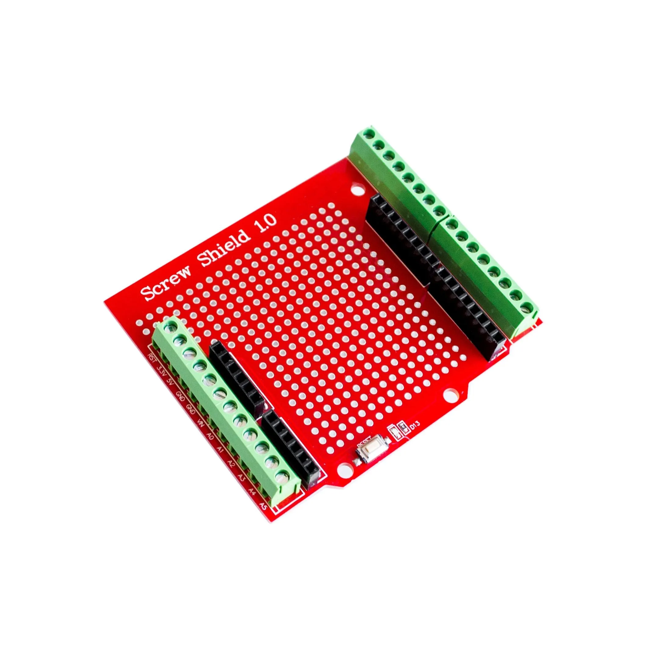 Proto Screw Shield for Arduino Open Source Reset Button D13 LED NEW For Breadboard 3.81 Terminal Double-sided PCB SMT Solder DIY