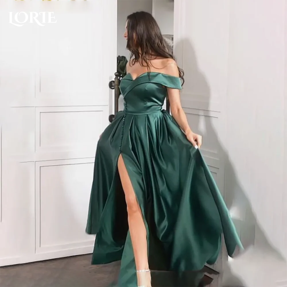 LORIE Elegant Solid Mermaid Evening Dresses Bow Off Shoulder Backless Bodycon Prom Dress Elastic Satin Celebrity Party Gowns