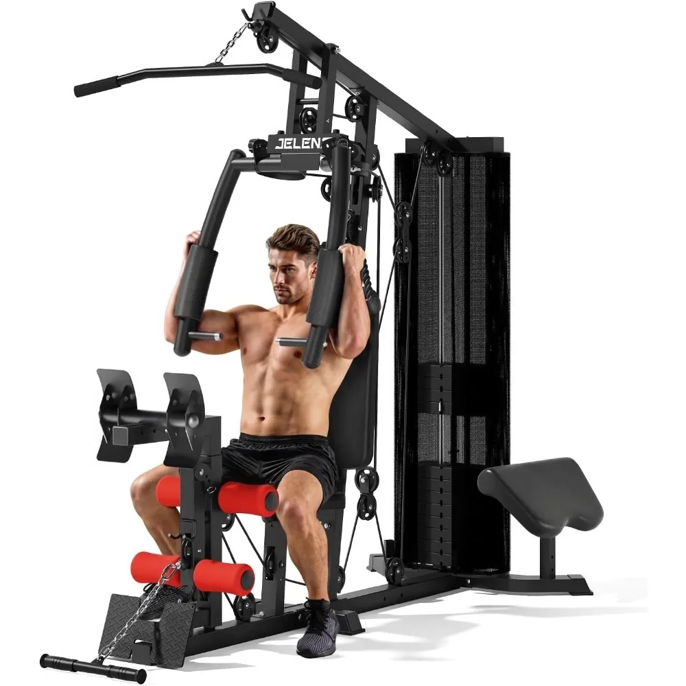 Home Gym, Multifunctional H11 Home Gym Equipment, Workout Station with 146LBS Weight Stack, Exercise Equipment with Pulle