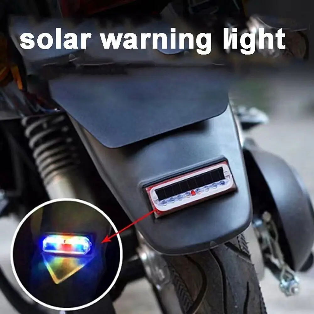 Plastic Solar Car Anti-tailgating Blinker Light Waterproof No Wiring Warning LED Light Solar Warning Light Motorcycle