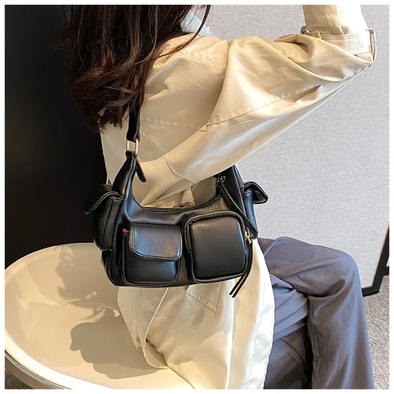 Vintage Underarm Luxury Bags for Women Designer Handbag Purses 2024 New Niche Multiple Pockets Shoulder Crossbody Bags