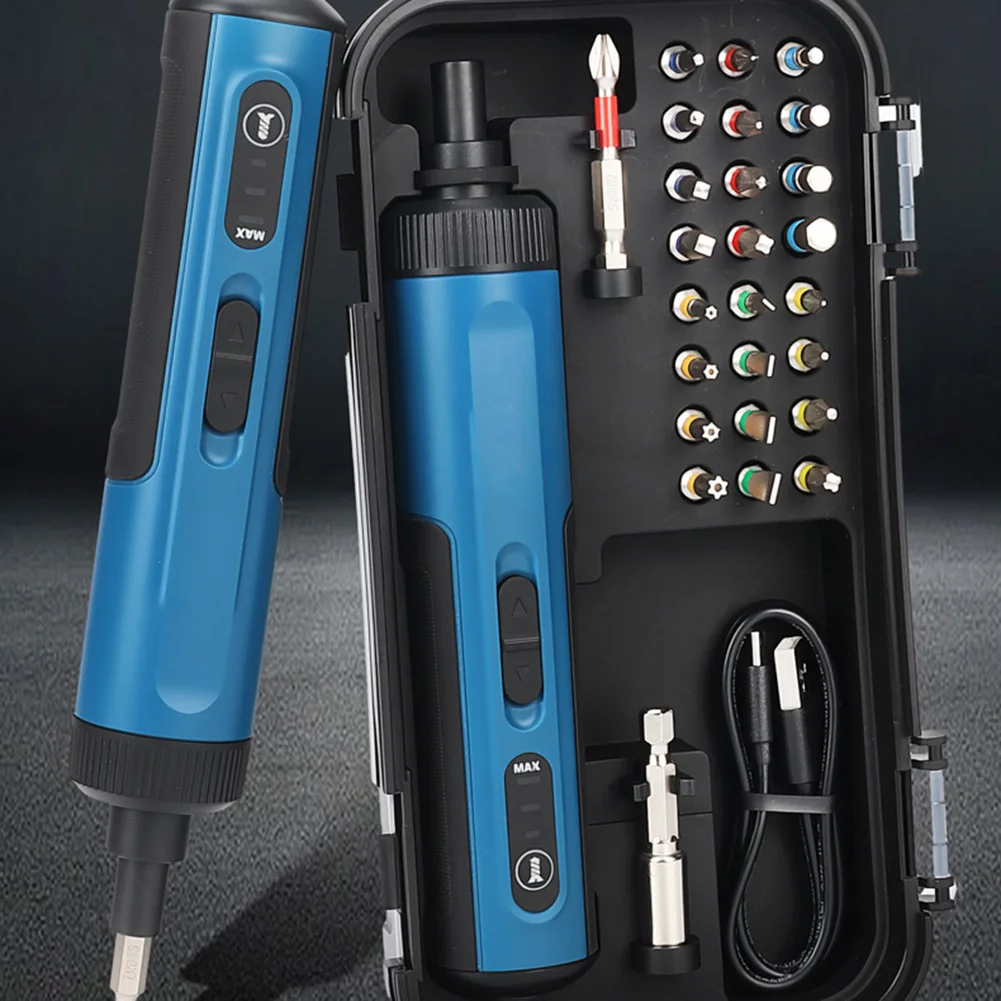 Rechargeable Electric Screwdriver Set Ergonomic Pen Style With LED Light USB Charging 28pcs Bits Kit For Home Furniture Repair