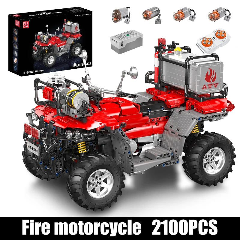 Mould King 23003 Technische Auto Speelgoed De RC ATV Brandweerwagen Bouwblok Assemblage Motorfiets Set Kinderen Kerstcadeau