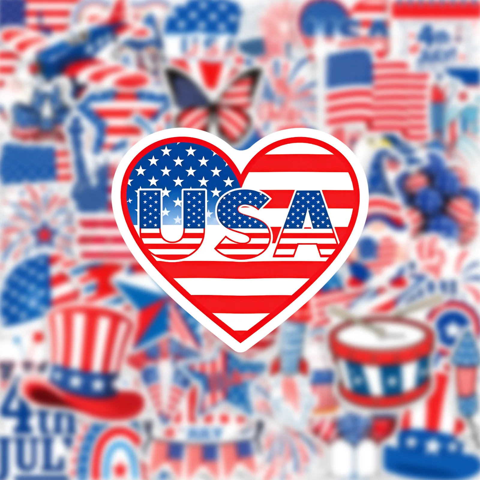 50Pcs Independence Day Flag Faith Sticker Decals Luggage Travel Backpack Skateboard Phone Laptop USA Election Sticker - view 3